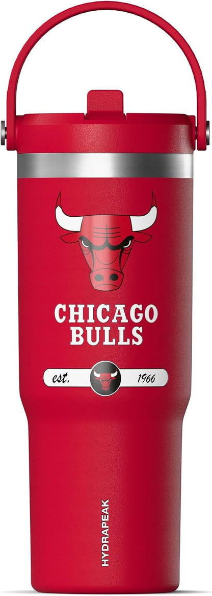 NBA Officially Licensed New Orleans Pelicans Nomad 32oz Insulated Stainless Steel Leakproof Travel Tumbler with Flexible Grip Handle, Straw Lid & Cupholder Friendly Design