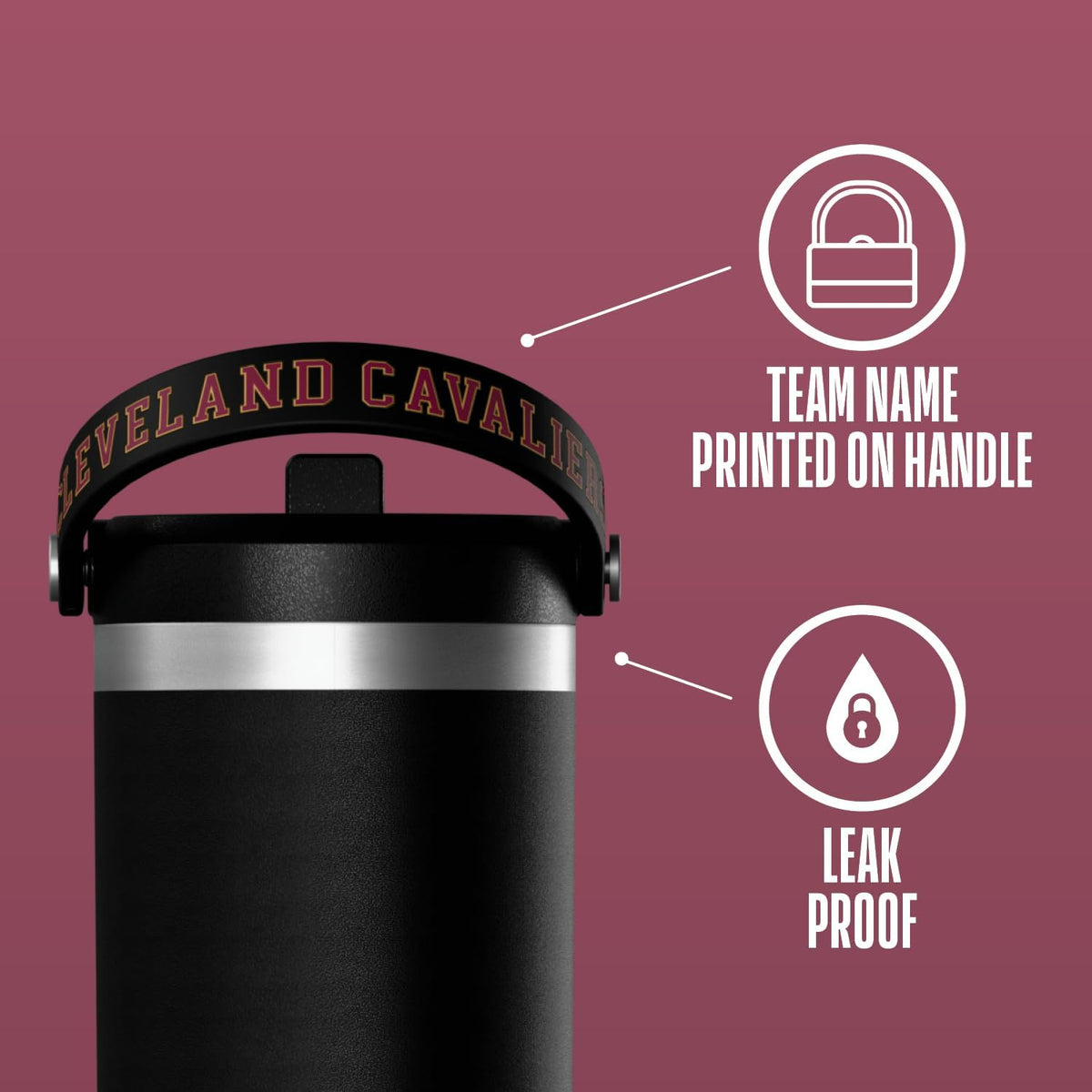 NBA Officially Licensed New Orleans Pelicans Nomad 32oz Insulated Stainless Steel Leakproof Travel Tumbler with Flexible Grip Handle, Straw Lid & Cupholder Friendly Design