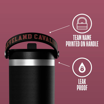 NBA Officially Licensed New Orleans Pelicans Nomad 32oz Insulated Stainless Steel Leakproof Travel Tumbler with Flexible Grip Handle, Straw Lid & Cupholder Friendly Design