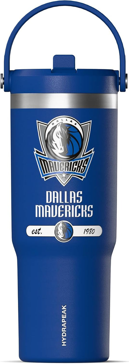 NBA Officially Licensed New Orleans Pelicans Nomad 32oz Insulated Stainless Steel Leakproof Travel Tumbler with Flexible Grip Handle, Straw Lid & Cupholder Friendly Design