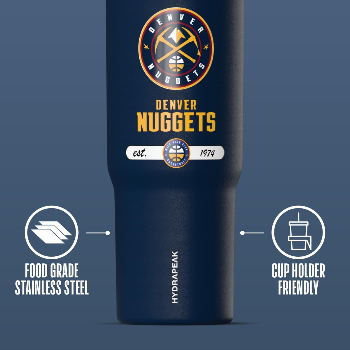 NBA Officially Licensed New Orleans Pelicans Nomad 32oz Insulated Stainless Steel Leakproof Travel Tumbler with Flexible Grip Handle, Straw Lid & Cupholder Friendly Design