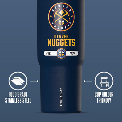 NBA Officially Licensed New Orleans Pelicans Nomad 32oz Insulated Stainless Steel Leakproof Travel Tumbler with Flexible Grip Handle, Straw Lid & Cupholder Friendly Design