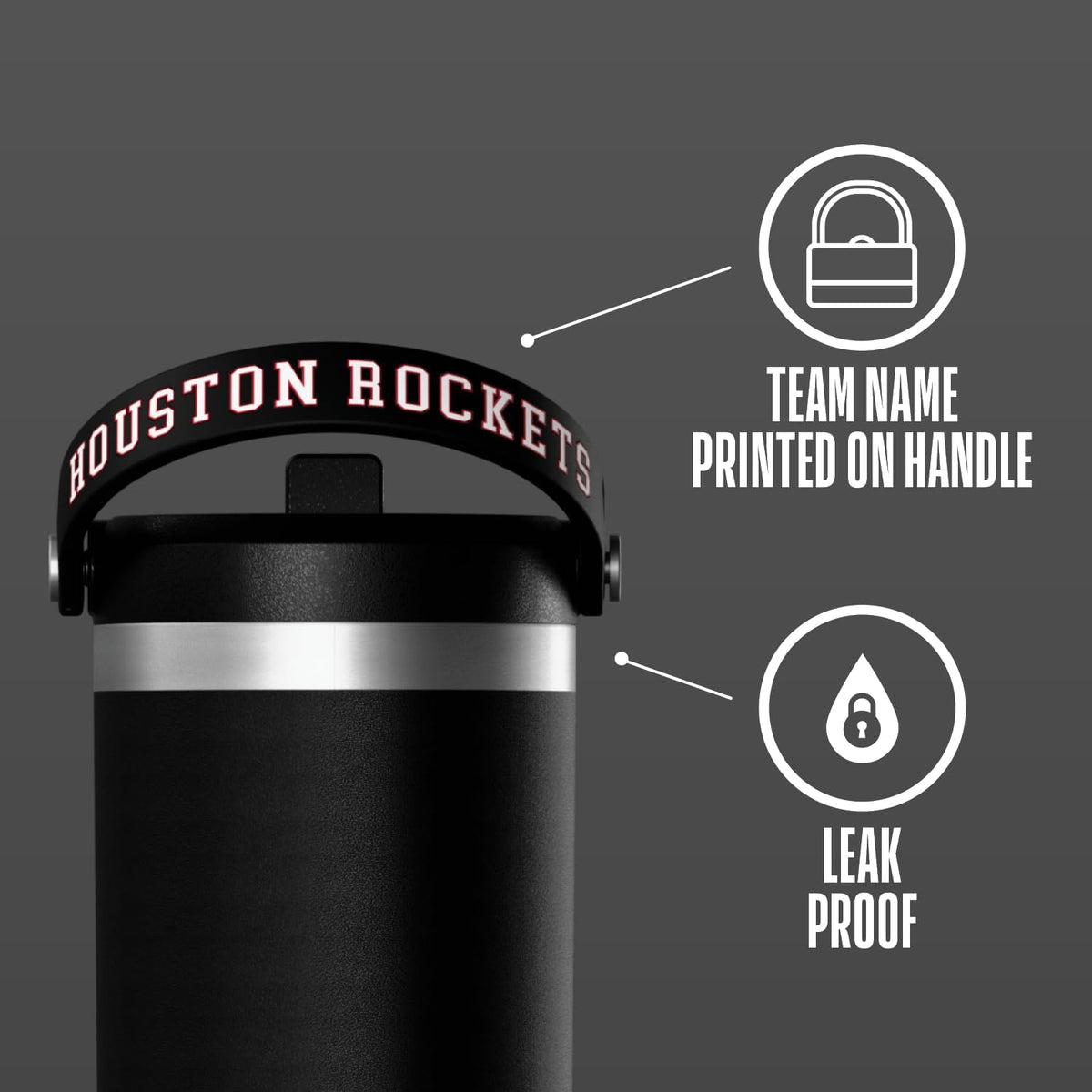NBA Officially Licensed New Orleans Pelicans Nomad 32oz Insulated Stainless Steel Leakproof Travel Tumbler with Flexible Grip Handle, Straw Lid & Cupholder Friendly Design