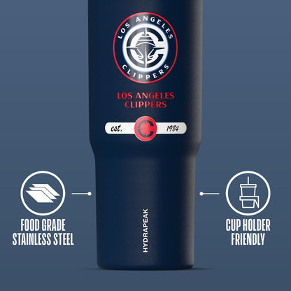 NBA Officially Licensed New Orleans Pelicans Nomad 32oz Insulated Stainless Steel Leakproof Travel Tumbler with Flexible Grip Handle, Straw Lid & Cupholder Friendly Design
