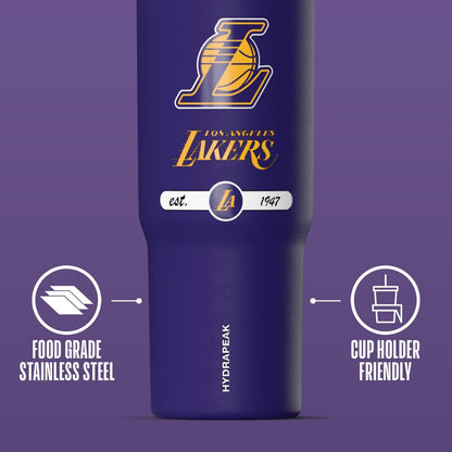 NBA Officially Licensed New Orleans Pelicans Nomad 32oz Insulated Stainless Steel Leakproof Travel Tumbler with Flexible Grip Handle, Straw Lid & Cupholder Friendly Design