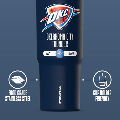 NBA Officially Licensed New Orleans Pelicans Nomad 32oz Insulated Stainless Steel Leakproof Travel Tumbler with Flexible Grip Handle, Straw Lid & Cupholder Friendly Design