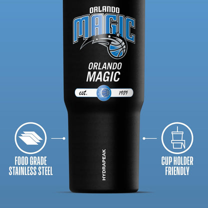 NBA Officially Licensed New Orleans Pelicans Nomad 32oz Insulated Stainless Steel Leakproof Travel Tumbler with Flexible Grip Handle, Straw Lid & Cupholder Friendly Design