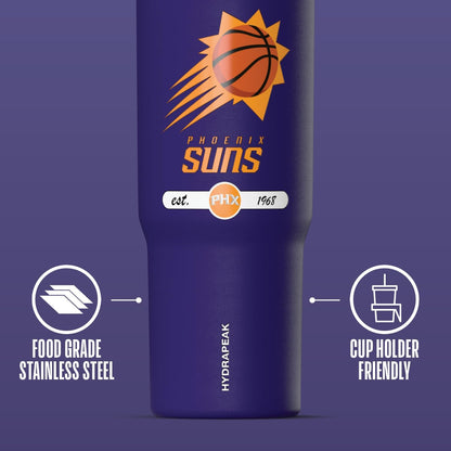 NBA Officially Licensed New Orleans Pelicans Nomad 32oz Insulated Stainless Steel Leakproof Travel Tumbler with Flexible Grip Handle, Straw Lid & Cupholder Friendly Design
