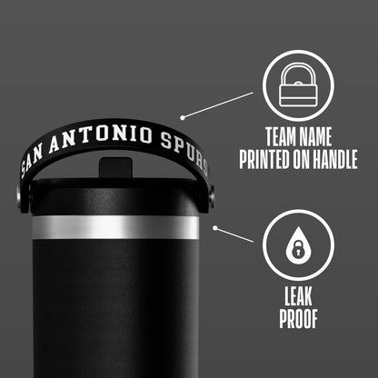 NBA Officially Licensed New Orleans Pelicans Nomad 32oz Insulated Stainless Steel Leakproof Travel Tumbler with Flexible Grip Handle, Straw Lid & Cupholder Friendly Design