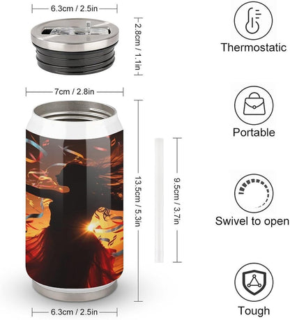 Dance Music Tumblers Stainless Steel Insulated Tumbler Cola Can Vintage Travel Coffee Tumbler Aesthetic Retro Coffee Mug Travel Cup Keeps Drinks Cold & Hot for Outdoor 300ml