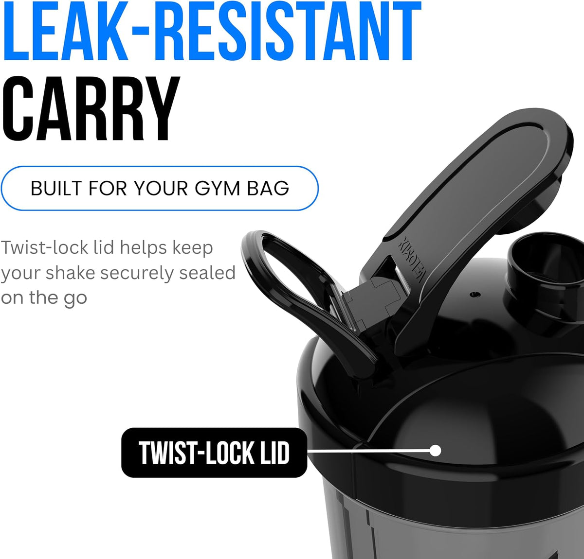 24oz Electric Protein Shaker Bottle for Protein Mixes, Transparent