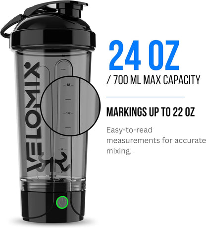 24oz Electric Protein Shaker Bottle for Protein Mixes, Transparent
