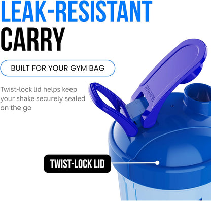24oz Electric Protein Shaker Bottle for Protein Mixes, Transparent