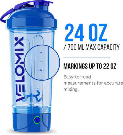 24oz Electric Protein Shaker Bottle for Protein Mixes, Transparent