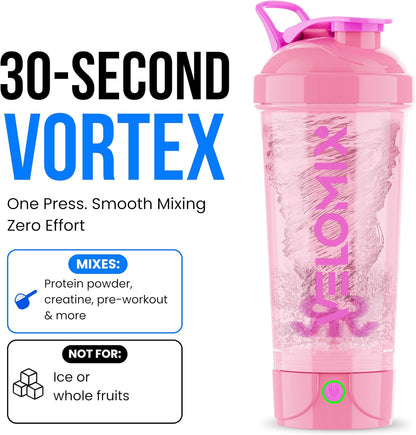 24oz Electric Protein Shaker Bottle for Protein Mixes, Transparent