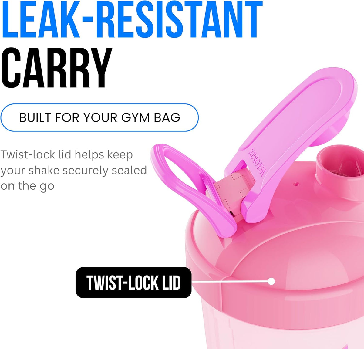 24oz Electric Protein Shaker Bottle for Protein Mixes, Transparent
