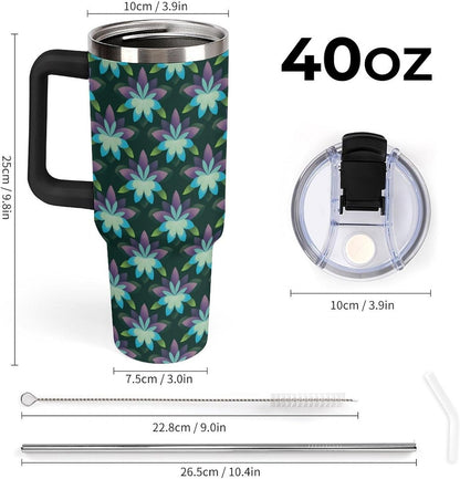 Leakproof Car Cup Vacuum Sealed With Lid For Office Crystal Clear Blue Water Ripple Print Drinkware Light Rose Red-style-5 - Colors G