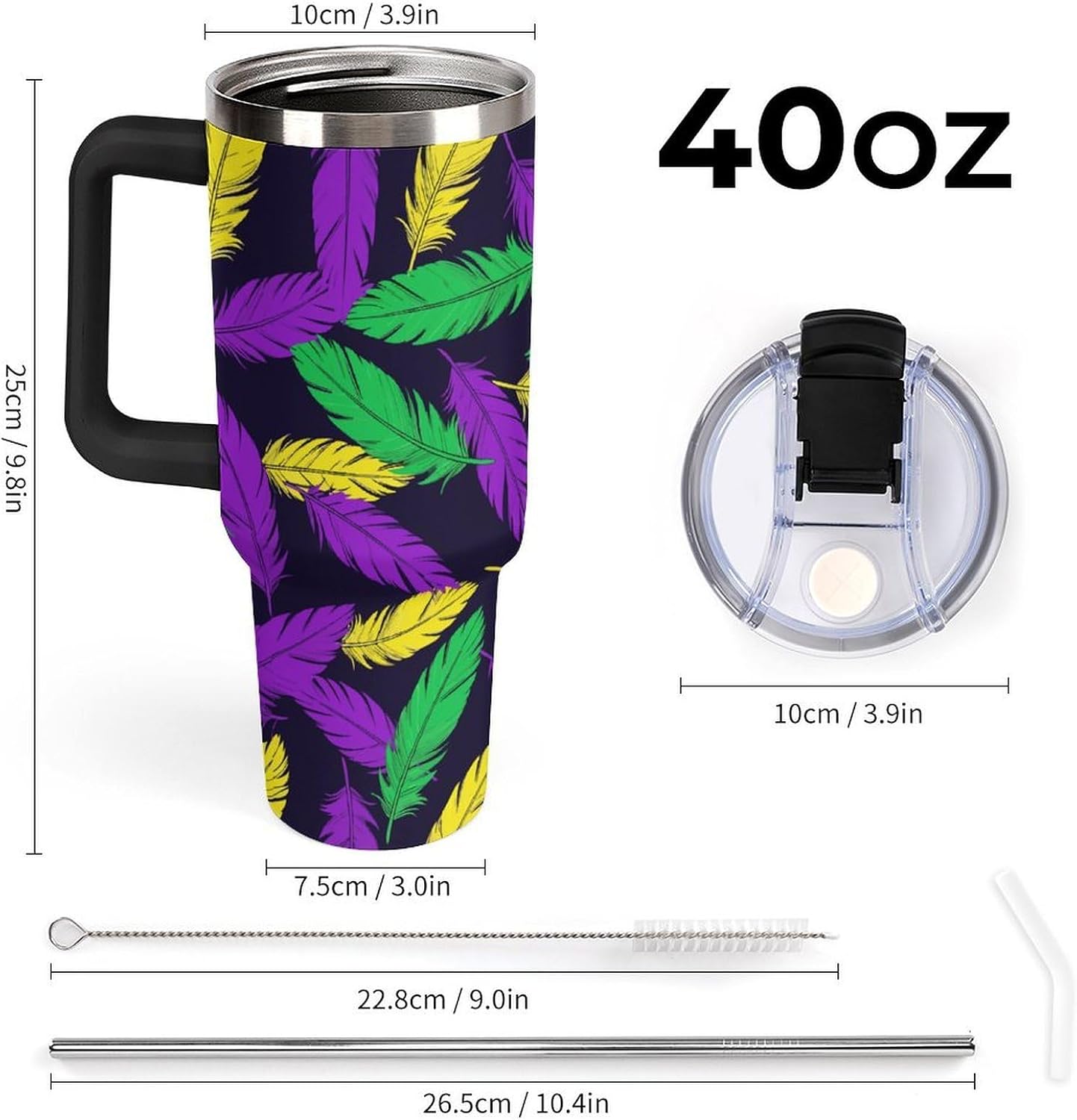 Leakproof Car Cup Vacuum Sealed With Lid For Office Crystal Clear Blue Water Ripple Print Drinkware Light Rose Red-style-5 - Colors G
