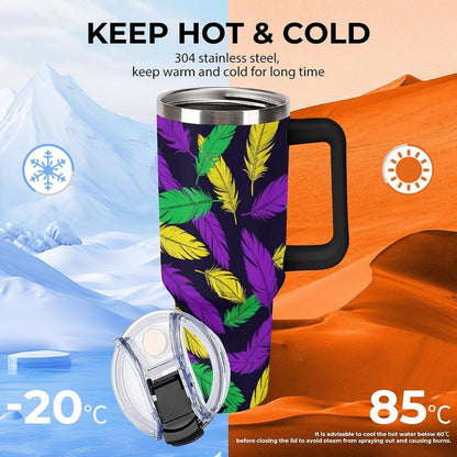 Leakproof Car Cup Vacuum Sealed With Lid For Office Crystal Clear Blue Water Ripple Print Drinkware Light Rose Red-style-5 - Colors G