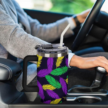 Leakproof Car Cup Vacuum Sealed With Lid For Office Crystal Clear Blue Water Ripple Print Drinkware Light Rose Red-style-5 - Colors G