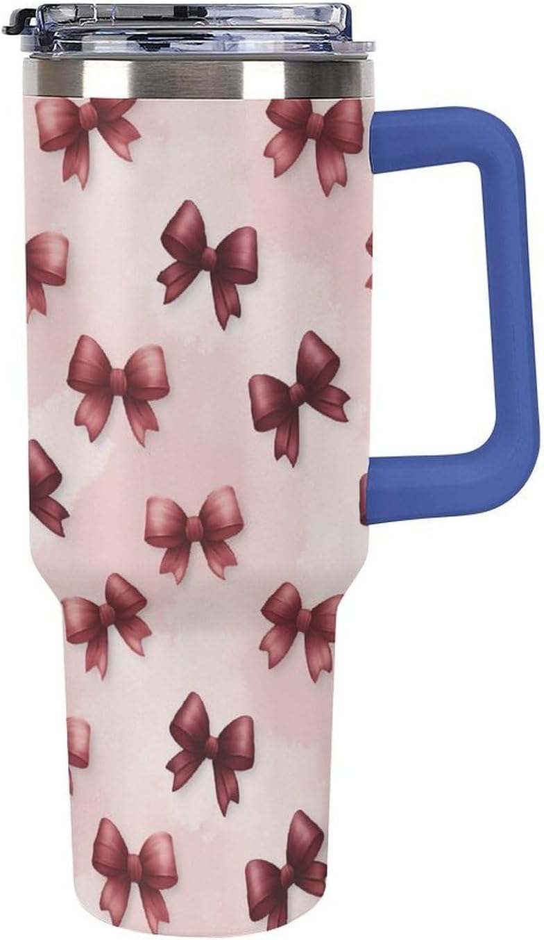 Leakproof Car Cup Vacuum Sealed With Lid For Office Crystal Clear Blue Water Ripple Print Drinkware Light Rose Red-style-5 - Colors G