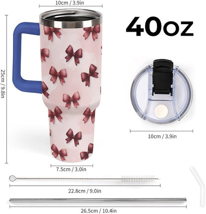 Leakproof Car Cup Vacuum Sealed With Lid For Office Crystal Clear Blue Water Ripple Print Drinkware Light Rose Red-style-5 - Colors G