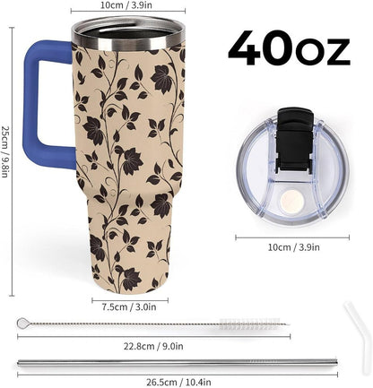 Leakproof Car Cup Vacuum Sealed With Lid For Office Crystal Clear Blue Water Ripple Print Drinkware Light Rose Red-style-5 - Colors G
