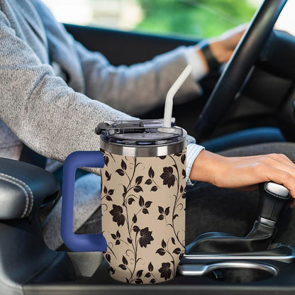 Leakproof Car Cup Vacuum Sealed With Lid For Office Crystal Clear Blue Water Ripple Print Drinkware Light Rose Red-style-5 - Colors G