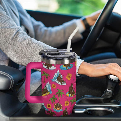 Leakproof Car Cup Vacuum Sealed With Lid For Office Crystal Clear Blue Water Ripple Print Drinkware Light Rose Red-style-5 - Colors G