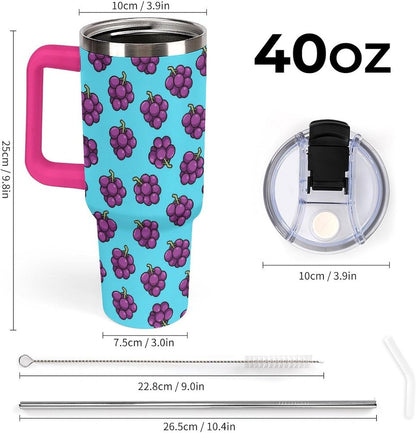Leakproof Car Cup Vacuum Sealed With Lid For Office Crystal Clear Blue Water Ripple Print Drinkware Light Rose Red-style-5 - Colors G
