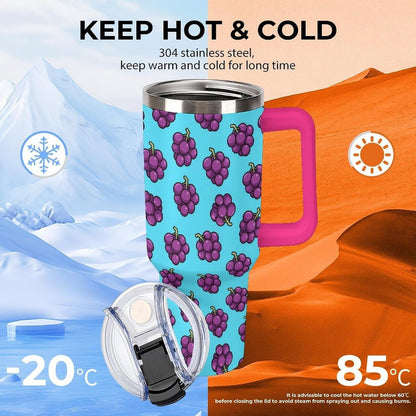Leakproof Car Cup Vacuum Sealed With Lid For Office Crystal Clear Blue Water Ripple Print Drinkware Light Rose Red-style-5 - Colors G