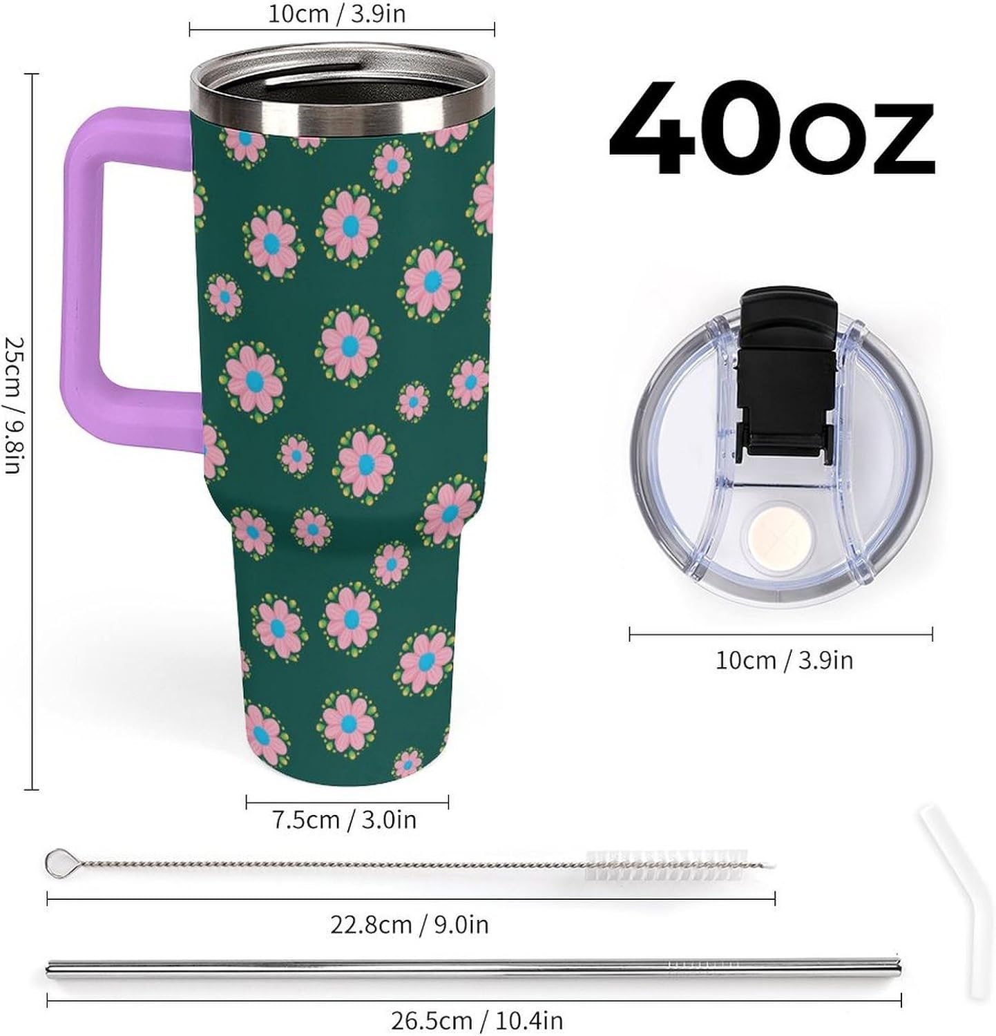Leakproof Car Cup Vacuum Sealed With Lid For Office Crystal Clear Blue Water Ripple Print Drinkware Light Rose Red-style-5 - Colors G