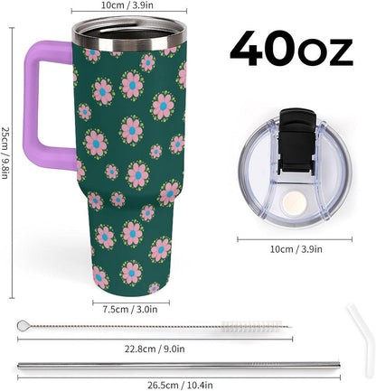 Leakproof Car Cup Vacuum Sealed With Lid For Office Crystal Clear Blue Water Ripple Print Drinkware Light Rose Red-style-5 - Colors G