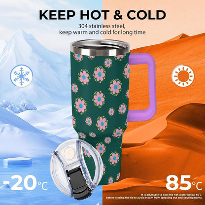 Leakproof Car Cup Vacuum Sealed With Lid For Office Crystal Clear Blue Water Ripple Print Drinkware Light Rose Red-style-5 - Colors G