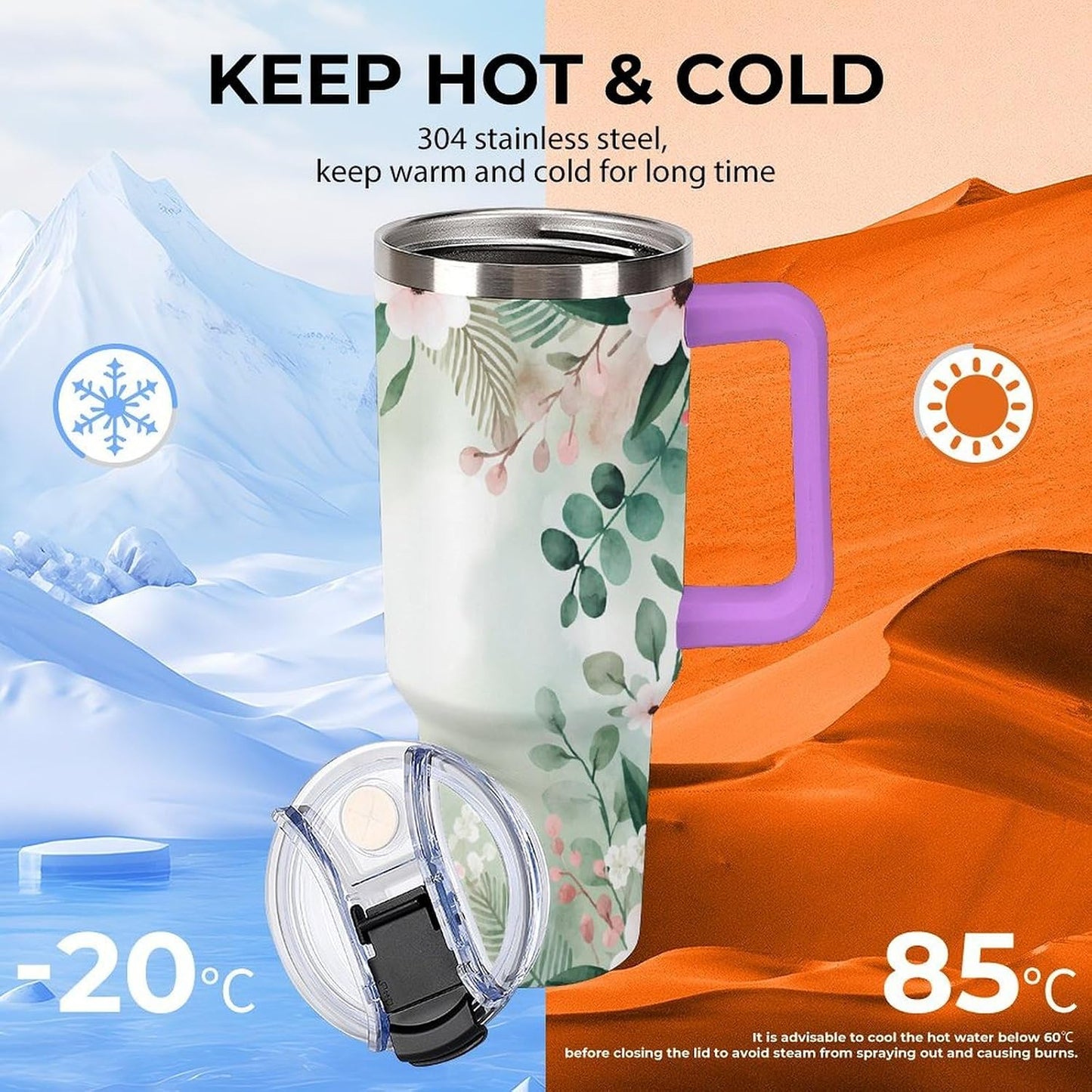 Leakproof Car Cup Vacuum Sealed With Lid For Office Crystal Clear Blue Water Ripple Print Drinkware Light Rose Red-style-5 - Colors G