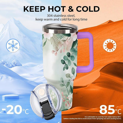 Leakproof Car Cup Vacuum Sealed With Lid For Office Crystal Clear Blue Water Ripple Print Drinkware Light Rose Red-style-5 - Colors G
