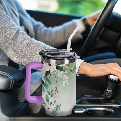 Leakproof Car Cup Vacuum Sealed With Lid For Office Crystal Clear Blue Water Ripple Print Drinkware Light Rose Red-style-5 - Colors G