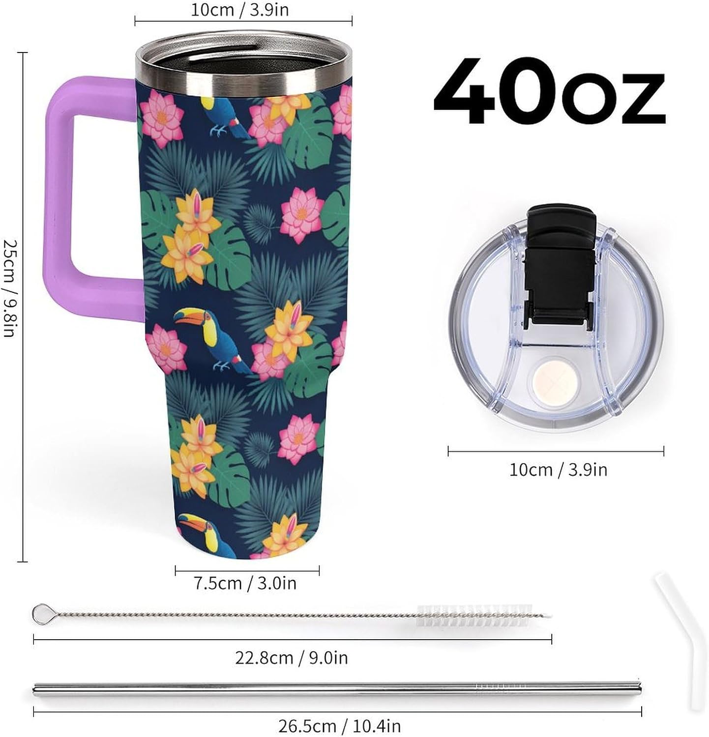 Leakproof Car Cup Vacuum Sealed With Lid For Office Crystal Clear Blue Water Ripple Print Drinkware Light Rose Red-style-5 - Colors G