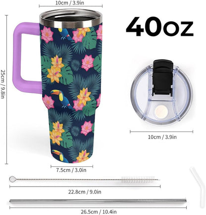 Leakproof Car Cup Vacuum Sealed With Lid For Office Crystal Clear Blue Water Ripple Print Drinkware Light Rose Red-style-5 - Colors G