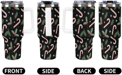 Leakproof Car Cup Vacuum Sealed With Lid For Office Crystal Clear Blue Water Ripple Print Drinkware Light Rose Red-style-5 - Colors G