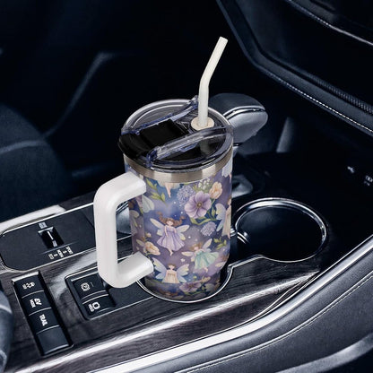 Leakproof Car Cup Vacuum Sealed With Lid For Office Crystal Clear Blue Water Ripple Print Drinkware Light Rose Red-style-5 - Colors G