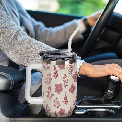 Leakproof Car Cup Vacuum Sealed With Lid For Office Crystal Clear Blue Water Ripple Print Drinkware Light Rose Red-style-5 - Colors G