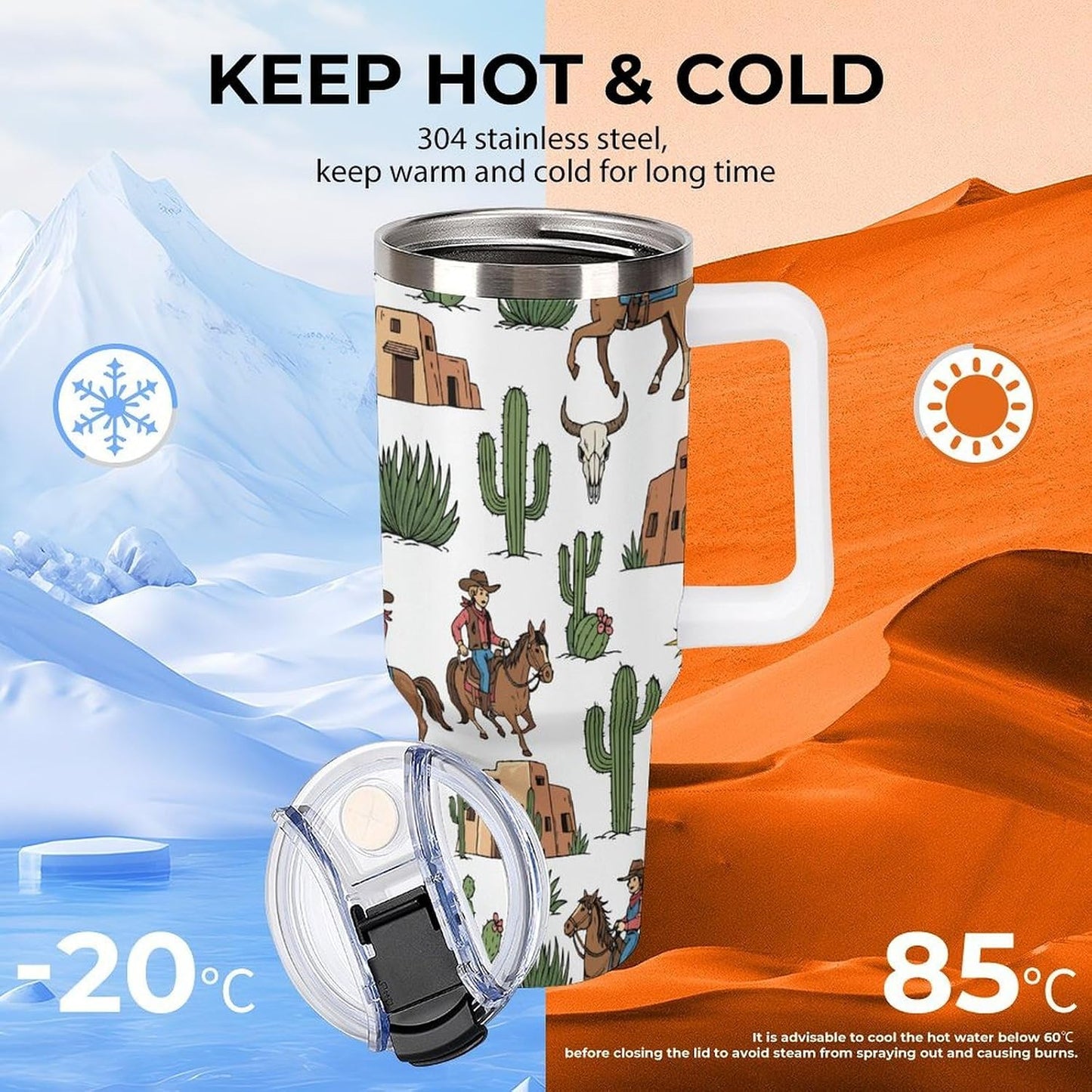 Leakproof Car Cup Vacuum Sealed With Lid For Office Crystal Clear Blue Water Ripple Print Drinkware Light Rose Red-style-5 - Colors G