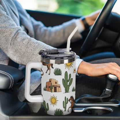 Leakproof Car Cup Vacuum Sealed With Lid For Office Crystal Clear Blue Water Ripple Print Drinkware Light Rose Red-style-5 - Colors G
