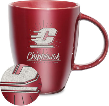NCAA 18oz Laser Engraved Ceramic Lustre Mug - Coffee-Tea - Colors A