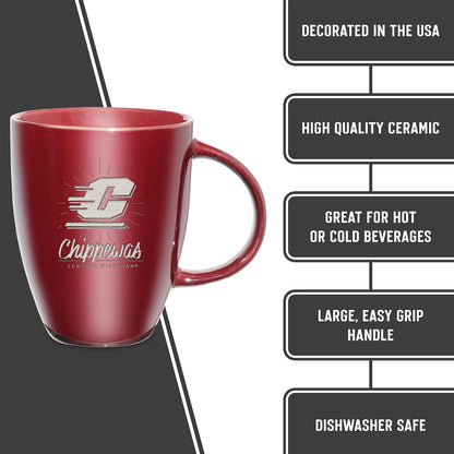 NCAA 18oz Laser Engraved Ceramic Lustre Mug - Coffee-Tea - Colors A