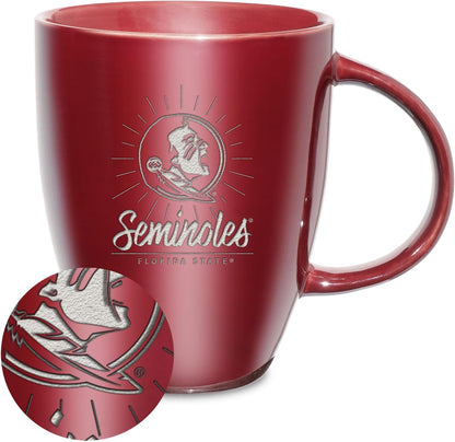 NCAA 18oz Laser Engraved Ceramic Lustre Mug - Coffee-Tea - Colors A
