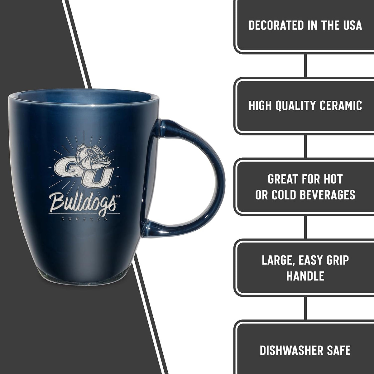 NCAA 18oz Laser Engraved Ceramic Lustre Mug - Coffee-Tea - Colors A