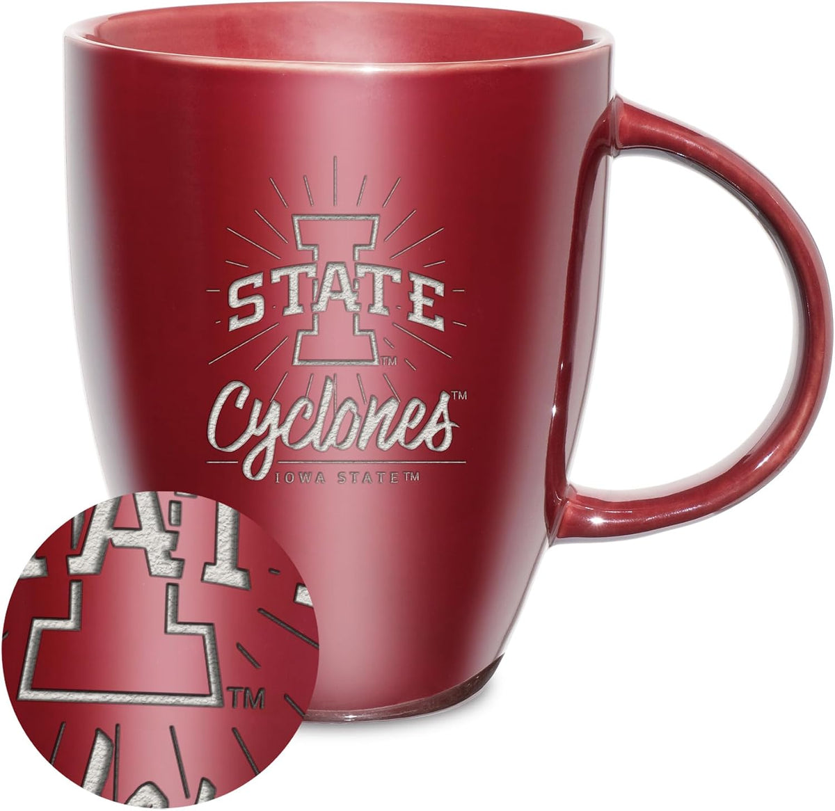 NCAA 18oz Laser Engraved Ceramic Lustre Mug - Coffee-Tea - Colors A