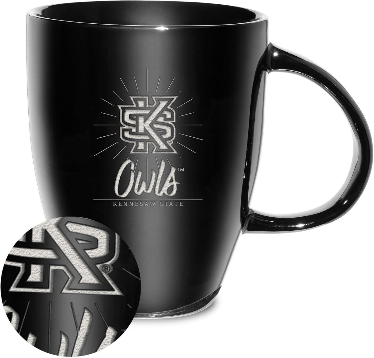 NCAA 18oz Laser Engraved Ceramic Lustre Mug - Coffee-Tea - Colors A